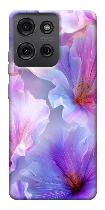 Чехол itsPrint Light purple для Motorola Moto G75 5G, цветы, купить оптом с доставкой
