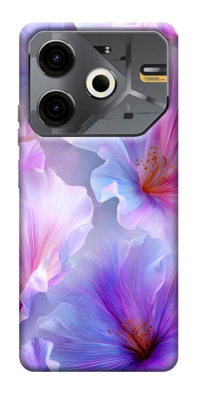 Чехол itsPrint Light purple для TECNO Pova 6 Neo (LI6), цветы, купить оптом с доставкой