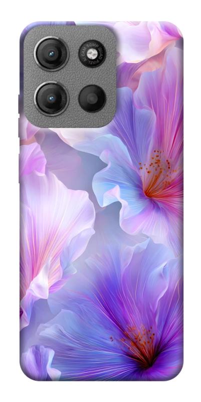 Чехол itsPrint Light purple для Motorola Moto G15 4G, цветы, купить оптом с доставкой