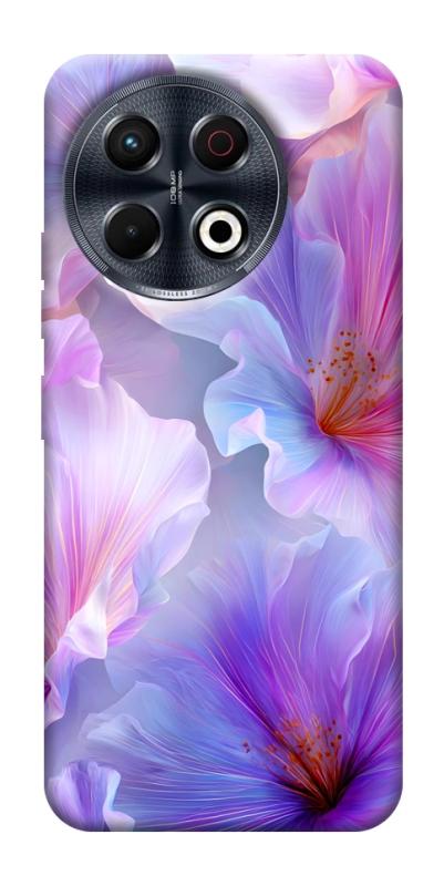 Чехол itsPrint Light purple для TECNO Spark 30 Pro (KL7), цветы, купить оптом с доставкой