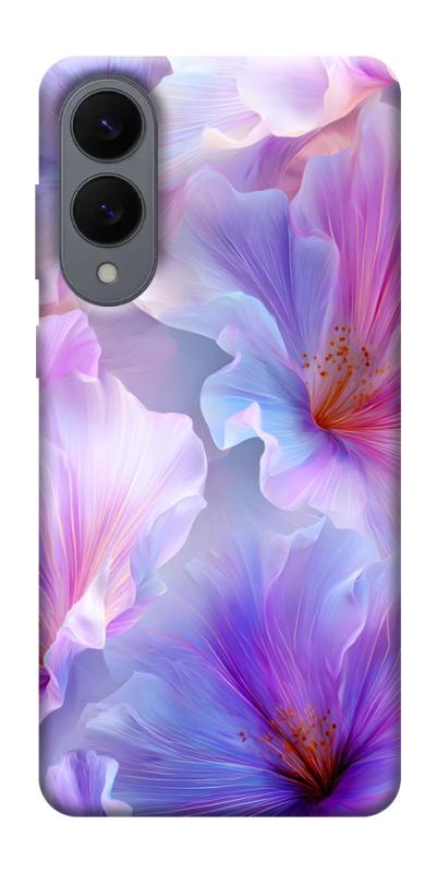 Чехол itsPrint Light purple для Samsung Galaxy S25 Edge, цветы, купить оптом с доставкой