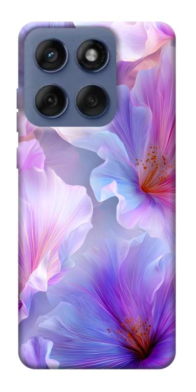 Чехол itsPrint Light purple для Motorola Edge 60 Fusion, цветы, купить оптом с доставкой
