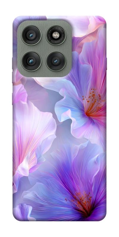 Чехол itsPrint Light purple для Motorola Edge 60 Pro, цветы, купить оптом с доставкой