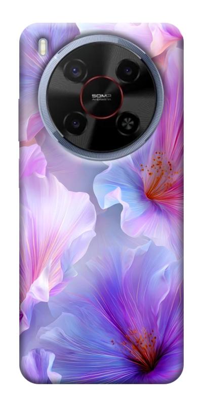 Чехол itsPrint Light purple для ZTE Nubia V70 Max, цветы, купить оптом с доставкой