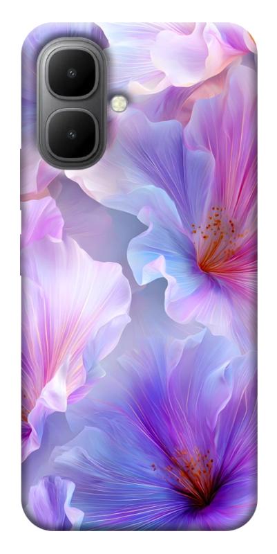 Чехол itsPrint Light purple для Infinix Smart 10, цветы, купить оптом с доставкой