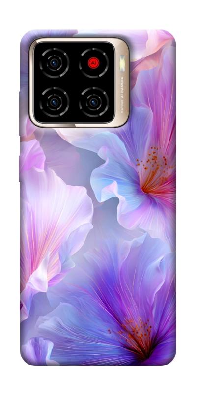 Чехол itsPrint Light purple для ZTE Blade A56, цветы, купить оптом с доставкой