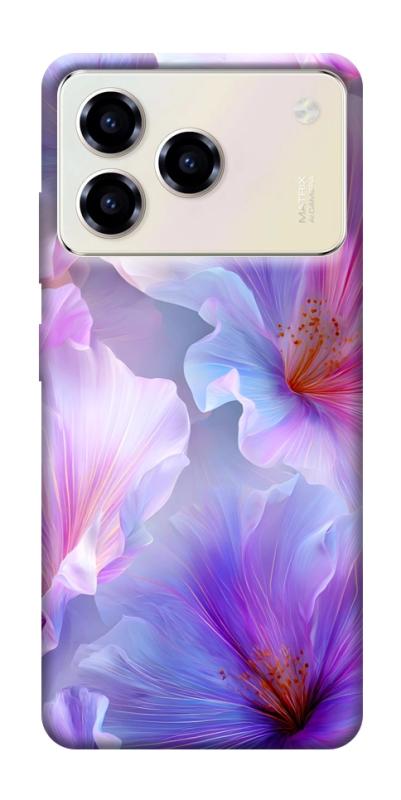 Чехол itsPrint Light purple для ZTE Blade A76, цветы, купить оптом с доставкой