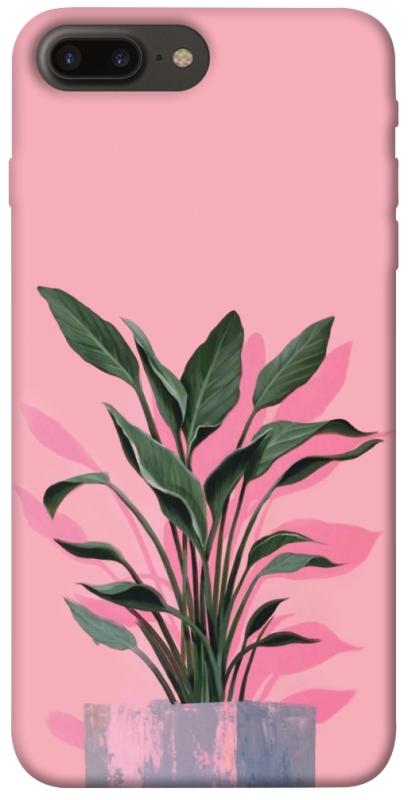 Чехол itsPrint Pink plant для Apple iPhone 7 plus / 8 plus (5.5"), цветы, купить оптом с доставкой