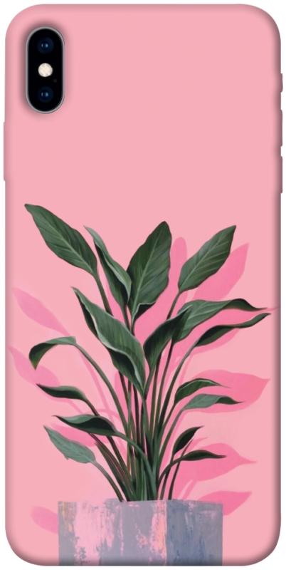 Чехол itsPrint Pink plant для Apple iPhone X (5.8"), цветы, купить оптом с доставкой