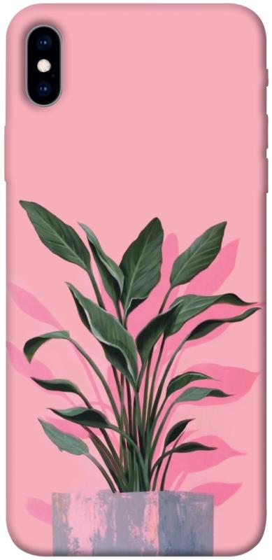 Чехол itsPrint Pink plant для Apple iPhone XS Max (6.5"), цветы, купить оптом с доставкой