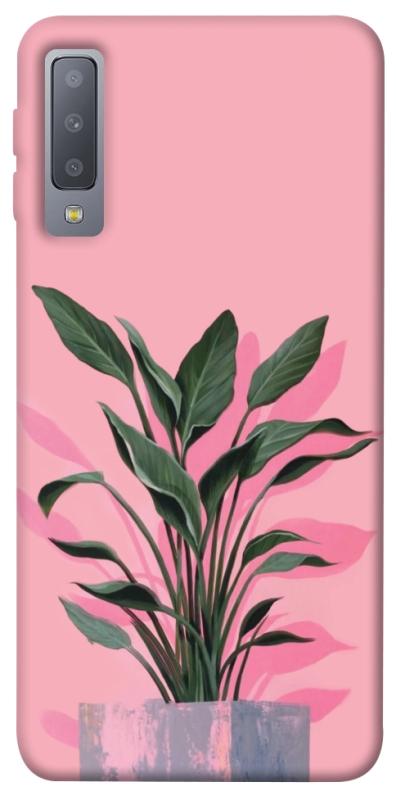 Чехол itsPrint Pink plant для Samsung A750 Galaxy A7 (2018), цветы, купить оптом с доставкой