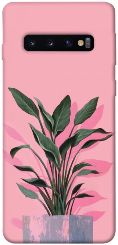 Чехол itsPrint Pink plant для Samsung Galaxy S10, цветы, купить оптом с доставкой