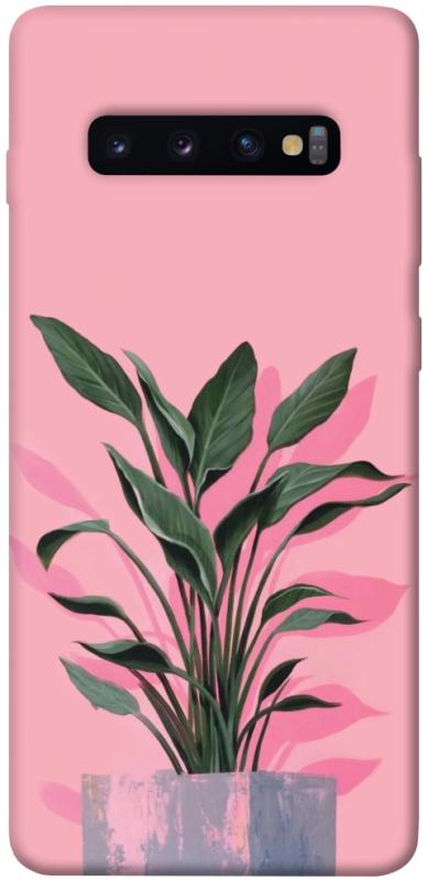 Чехол itsPrint Pink plant для Samsung Galaxy S10+, цветы, купить оптом с доставкой