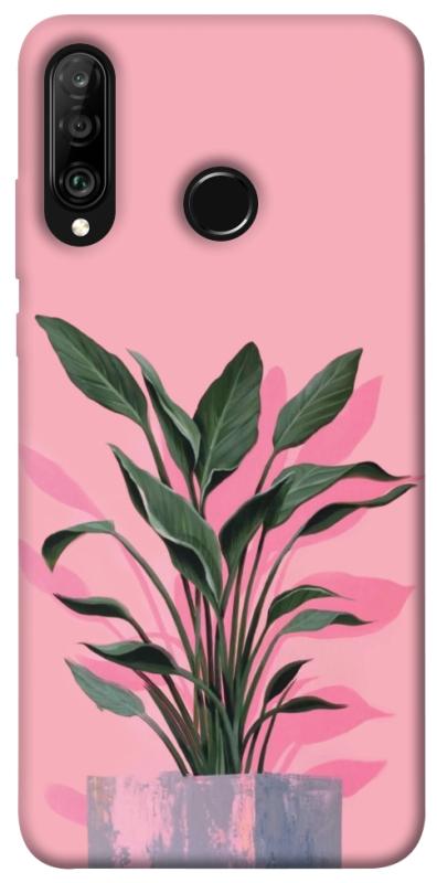 Чехол itsPrint Pink plant для Huawei P30 lite, цветы, купить оптом с доставкой