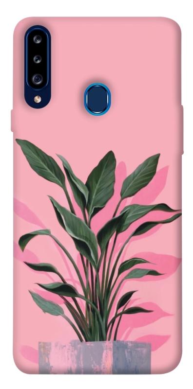 Чехол itsPrint Pink plant для Samsung Galaxy A20s, цветы, купить оптом с доставкой