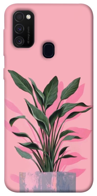Чехол itsPrint Pink plant для Samsung Galaxy M30s / M21, цветы, купить оптом с доставкой