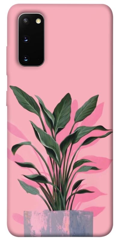 Чехол itsPrint Pink plant для Samsung Galaxy S20, цветы, купить оптом с доставкой