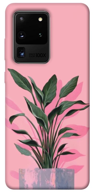 Чехол itsPrint Pink plant для Samsung Galaxy S20 Ultra, цветы, купить оптом с доставкой