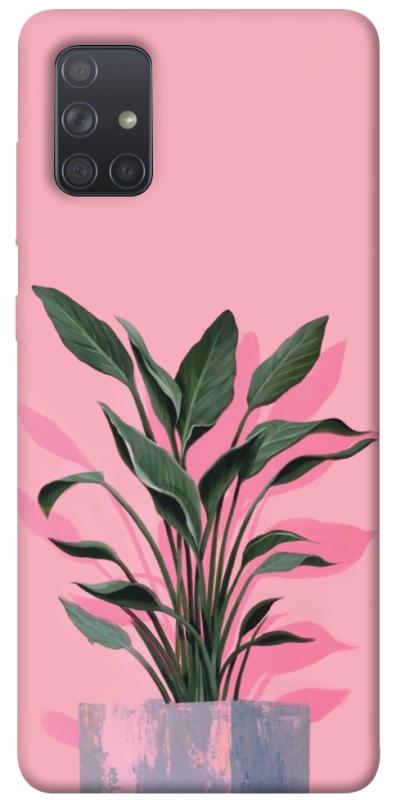 Чехол itsPrint Pink plant для Samsung Galaxy A71, цветы, купить оптом с доставкой
