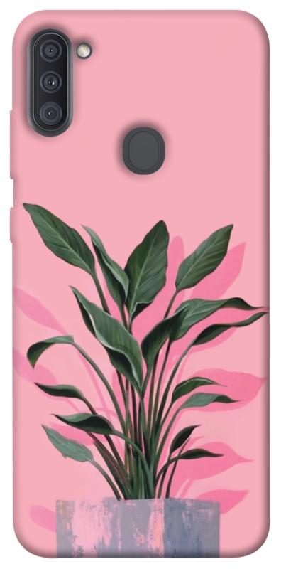 Чехол itsPrint Pink plant для Samsung Galaxy A11, цветы, купить оптом с доставкой