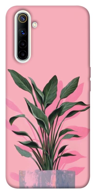 Чохол itsPrint Pink plant для Realme 6, квіти, купити оптом з доставкою