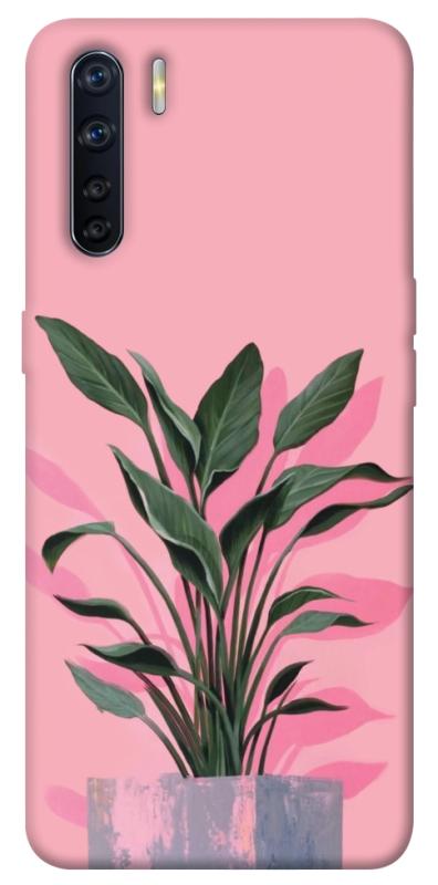 Чехол itsPrint Pink plant для Oppo A91, цветы, купить оптом с доставкой