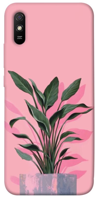 Чохол itsPrint Pink plant для Xiaomi Redmi 9A, квіти, купити оптом з доставкою