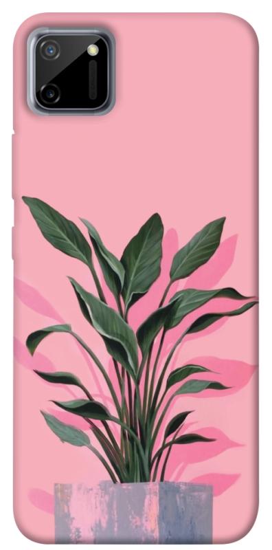 Чехол itsPrint Pink plant для Realme C11, цветы, купить оптом с доставкой
