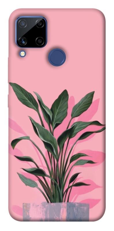 Чехол itsPrint Pink plant для Realme C15, цветы, купить оптом с доставкой