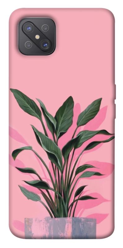 Чехол itsPrint Pink plant для Oppo A92s, цветы, купить оптом с доставкой