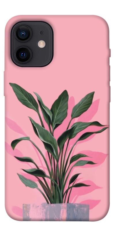 Чохол itsPrint Pink plant для Apple iPhone 12 mini (5.4"), квіти, купити оптом з доставкою