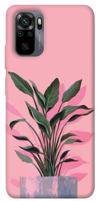 Чехол itsPrint Pink plant для Xiaomi Redmi Note 10 / Note 10s, цветы, купить оптом с доставкой