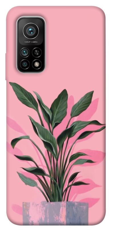 Чехол itsPrint Pink plant для Xiaomi Mi 10T, цветы, купить оптом с доставкой