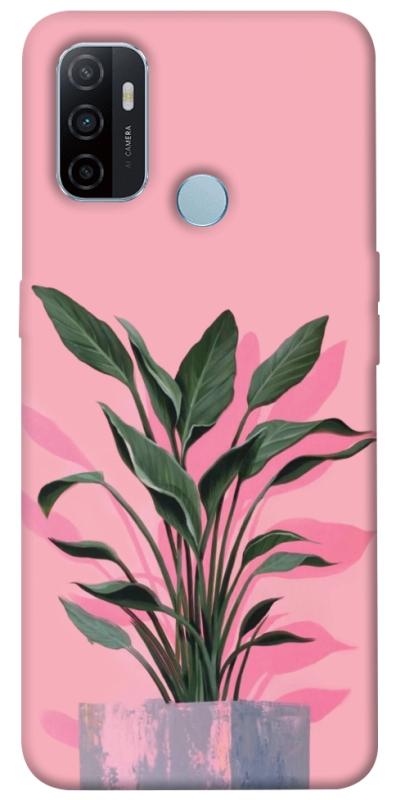 Чехол itsPrint Pink plant для Oppo A53 / A32 / A33, цветы, купить оптом с доставкой