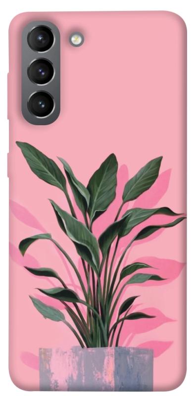 Чехол itsPrint Pink plant для Samsung Galaxy S21, цветы, купить оптом с доставкой