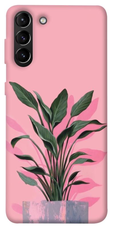 Чехол itsPrint Pink plant для Samsung Galaxy S21+, цветы, купить оптом с доставкой