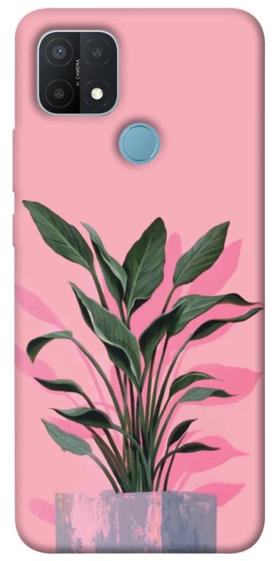 Чехол itsPrint Pink plant для Oppo A15s / A15, цветы, купить оптом с доставкой