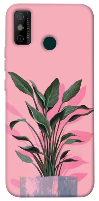 Чехол itsPrint Pink plant для TECNO Spark 6 Go, цветы, купить оптом с доставкой