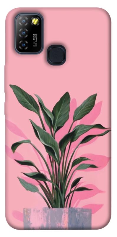 Чехол itsPrint Pink plant для Infinix Hot 10 Lite, цветы, купить оптом с доставкой