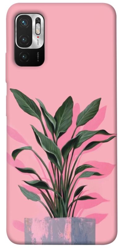 Чехол itsPrint Pink plant для Xiaomi Redmi Note 10 5G, цветы, купить оптом с доставкой