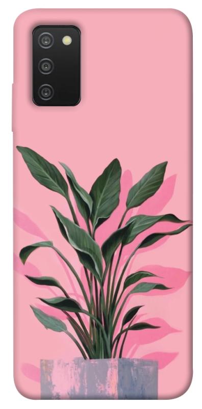 Чехол itsPrint Pink plant для Samsung Galaxy A03s, цветы, купить оптом с доставкой