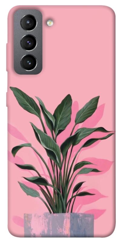 Чехол itsPrint Pink plant для Samsung Galaxy S21 FE, цветы, купить оптом с доставкой
