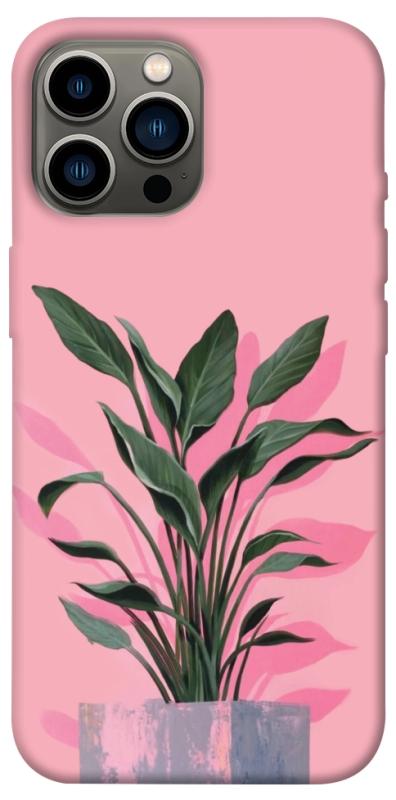 Чехол itsPrint Pink plant для Apple iPhone 13 Pro Max (6.7"), цветы, купить оптом с доставкой
