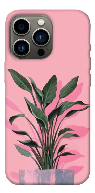 Чехол itsPrint Pink plant для Apple iPhone 13 Pro (6.1"), цветы, купить оптом с доставкой