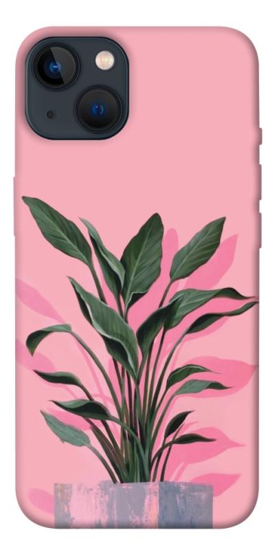 Чехол itsPrint Pink plant для Apple iPhone 13 (6.1"), цветы, купить оптом с доставкой