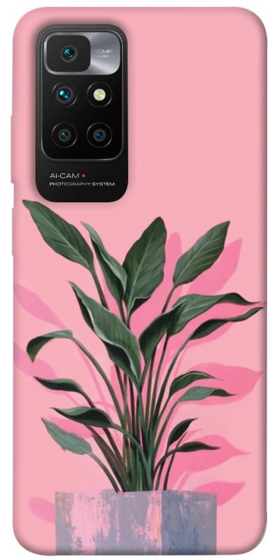 Чехол itsPrint Pink plant для Xiaomi Redmi 10, цветы, купить оптом с доставкой