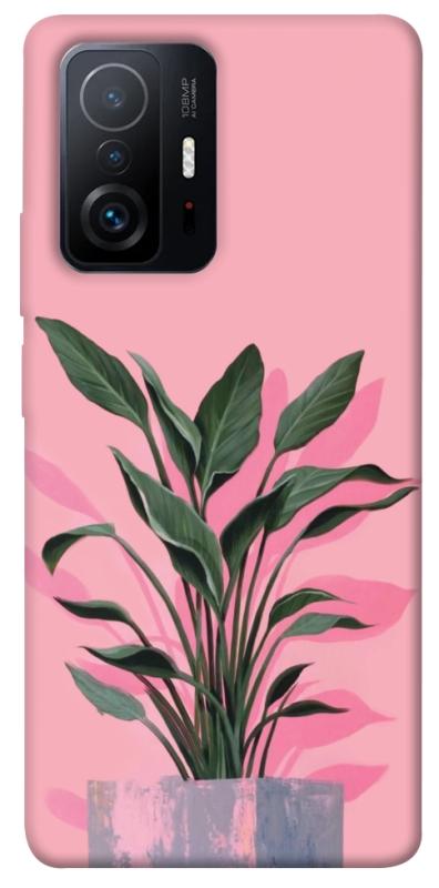 Чехол itsPrint Pink plant для Xiaomi 11T / 11T Pro, цветы, купить оптом с доставкой
