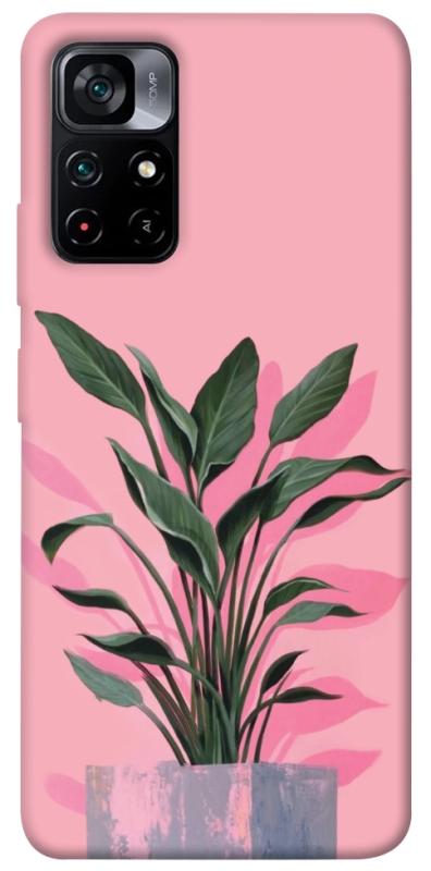 Чехол itsPrint Pink plant для Xiaomi Poco M4 Pro 5G, цветы, купить оптом с доставкой