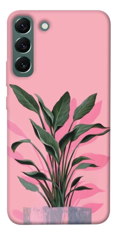 Чехол itsPrint Pink plant для Samsung Galaxy S22+, цветы, купить оптом с доставкой