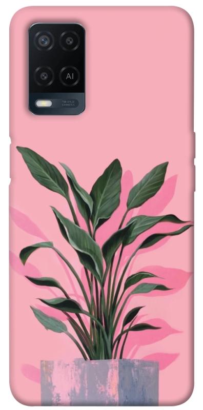 Чехол itsPrint Pink plant для Oppo A16s / A16, цветы, купить оптом с доставкой